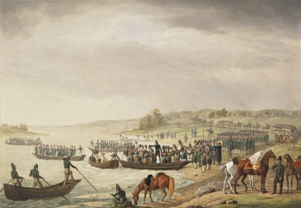 Italian Corp of Eugene Beauharnais Crossing the Niemen by Albrecht Adam, hand-painted oil painting reproduction