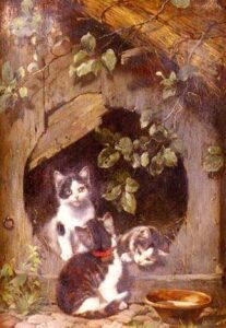 Playful Kittens by Julius Adam, hand-painted oil painting reproduction