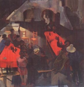 Pub 1930 by Vilmos Aba-Novák, hand-painted oil painting reproduction