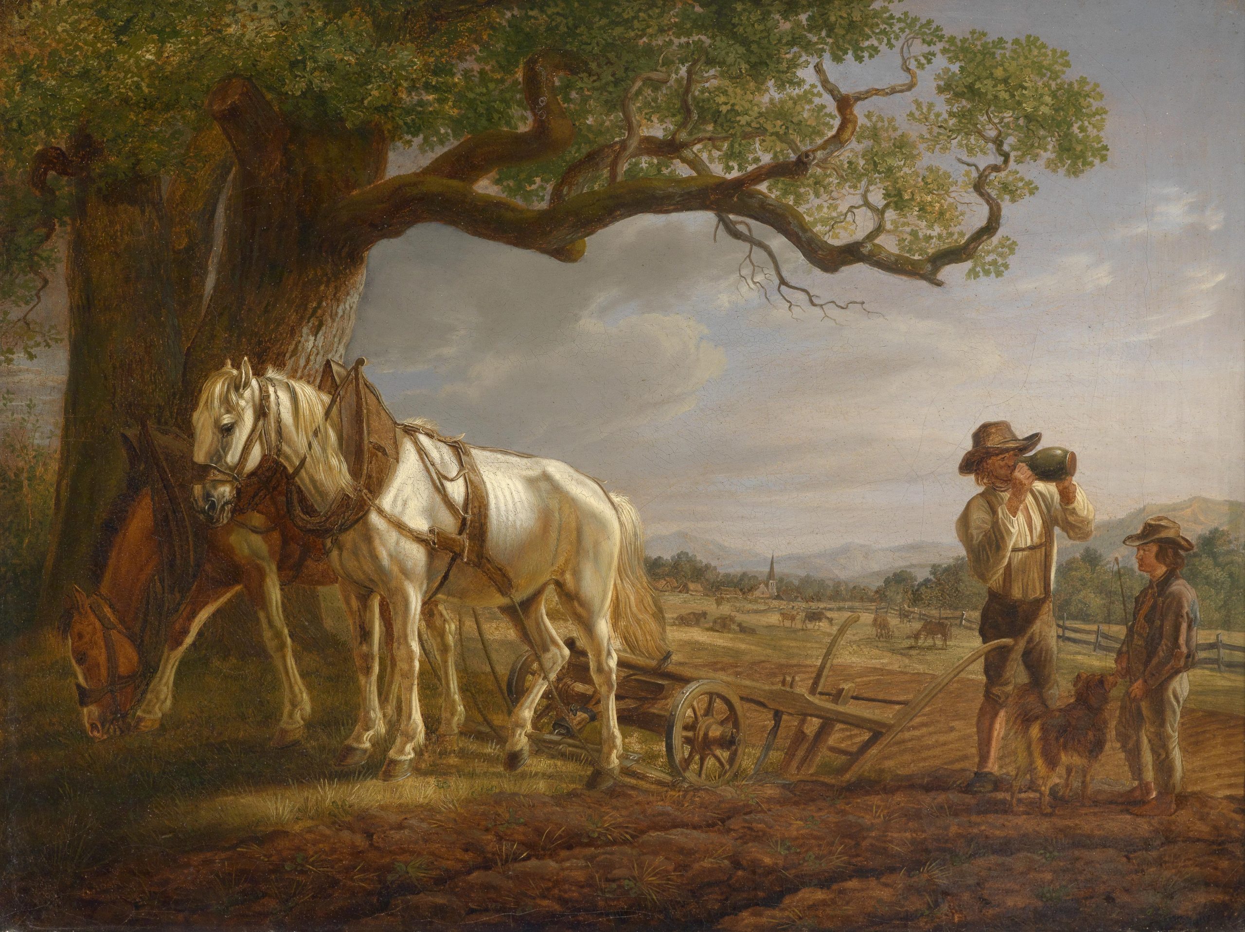 Rast der Bauern am Feld 1818 by Albrecht Adam, hand-painted oil painting reproduction