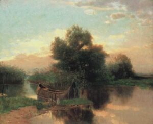 Reed at the Lake Balaton by Gyula Aggházy, hand-painted oil painting reproduction