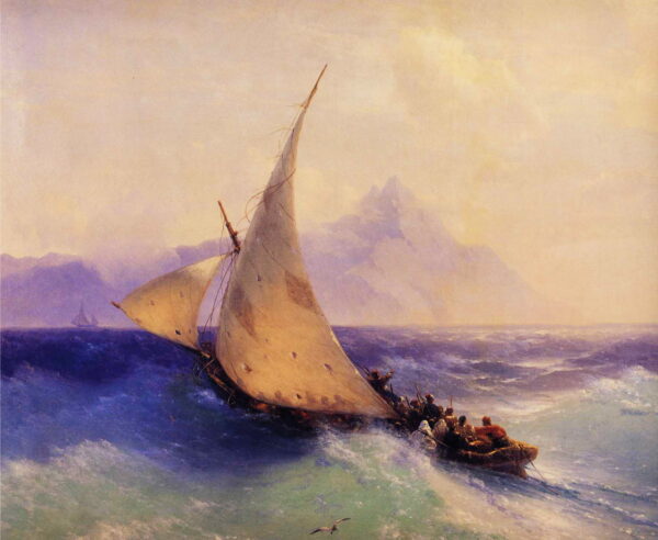 Rescue at Sea by Ivan Aivazovsky, hand-painted oil painting reproduction