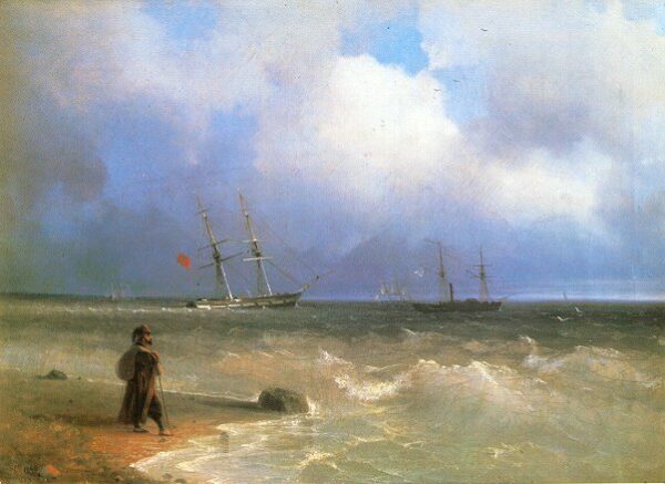 Seashore by Ivan Aivazovsky, hand-painted oil painting reproduction
