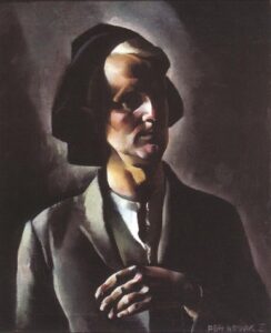 Self-portrait in Barette by Vilmos Aba-Novák, hand-painted oil painting reproduction