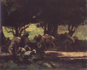 Sheep Herd by Gyula Aggházy, hand-painted oil painting reproduction