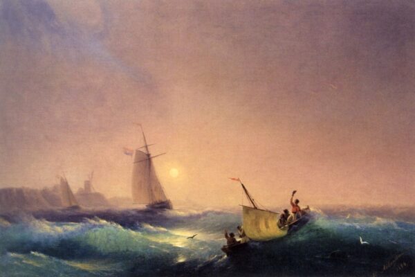 Shipping Off the Dutch Coast by Ivan Aivazovsky, hand-painted oil painting reproduction