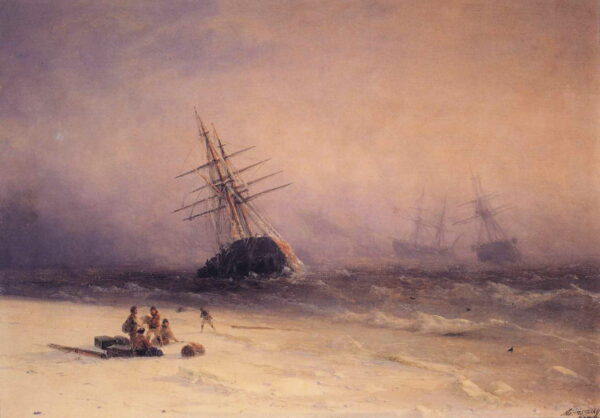 Shipwreck on the Black Sea by Ivan Aivazovsky, hand-painted oil painting reproduction