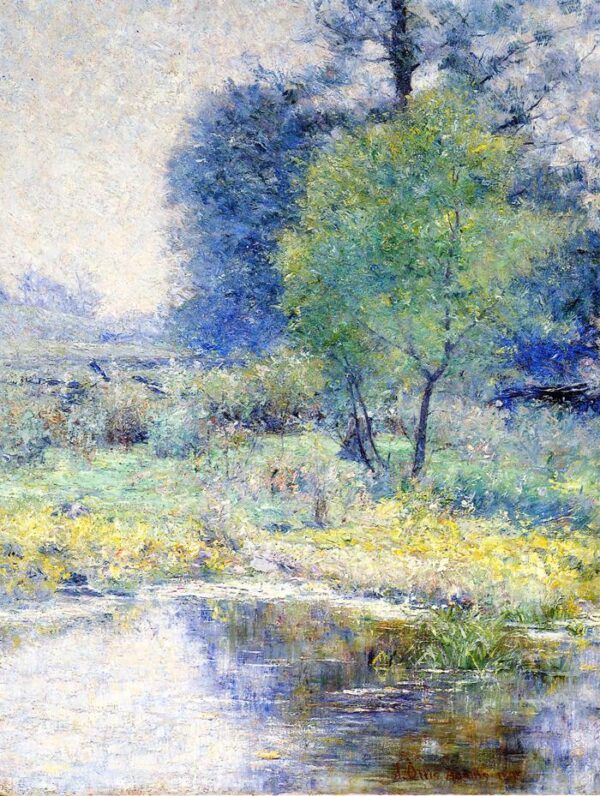 Spring-Landscape-1895 by John Ottis Adams, hand-painted oil painting reproduction