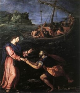 St Peter Walking on the Water by Alessandro Allori, hand-painted oil painting reproduction