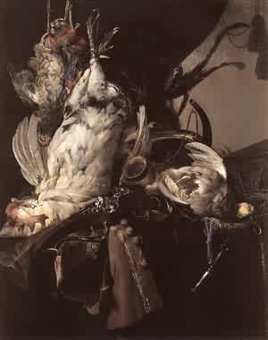 Still Life Of Dead Birds And Hunting Weapons 1660 by Willem van Aelst, hand-painted oil reproduction