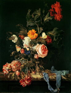 Still Life with Poppies and Roses by Willem van Aelst, hand-painted oil painting reproduction