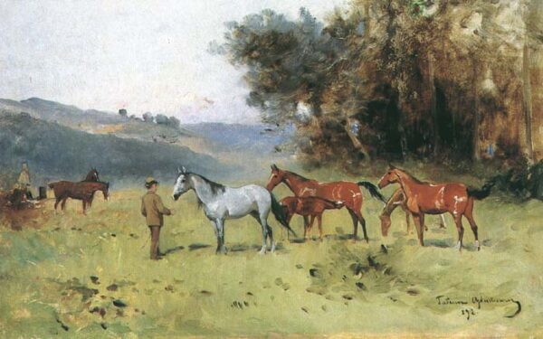 Stud of the Forest by Tadeusz Ajdukiewicz, hand-painted oil reproduction