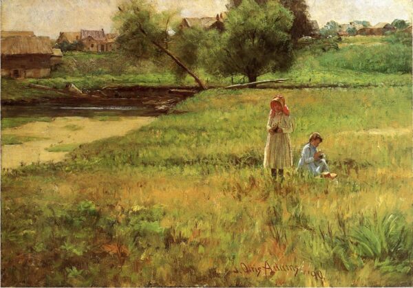 Summertime-1890 by John Ottis Adams, hand-painted oil painting reproduction