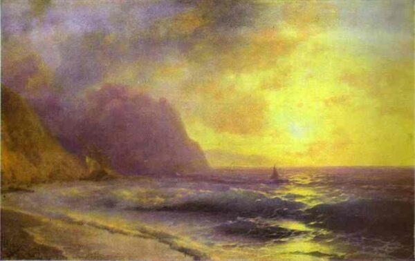 Sunset at Sea by Ivan Aivazovsky, hand-painted oil painting reproduction