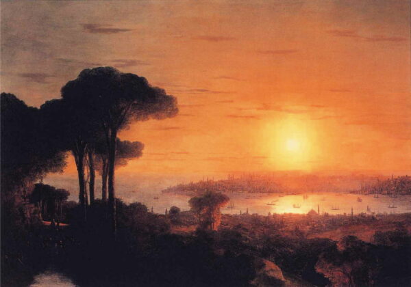 Sunset over the Golden Horn by Ivan Aivazovsky, hand-painted oil painting reproduction