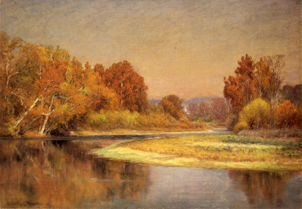 Sycamores on the Whitewater 1901 by John Ottis Adams, hand-painted oil reproduction