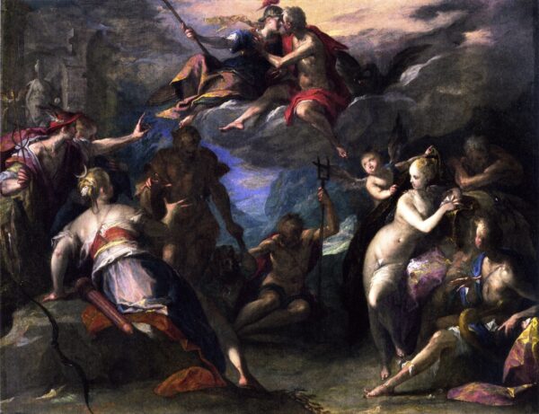The Amazement of the Gods by Hans von Aachen, hand-painted oil painting reproduction