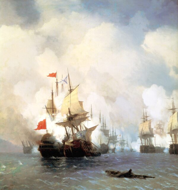 The Battle in the Chios Channel by Ivan Aivazovsky, hand-painted oil painting reproduction