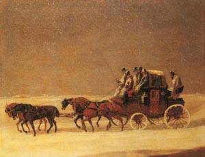The Derby And London Royal Mail On The Open Road by Henry Alken, hand-painted oil painting reproduction