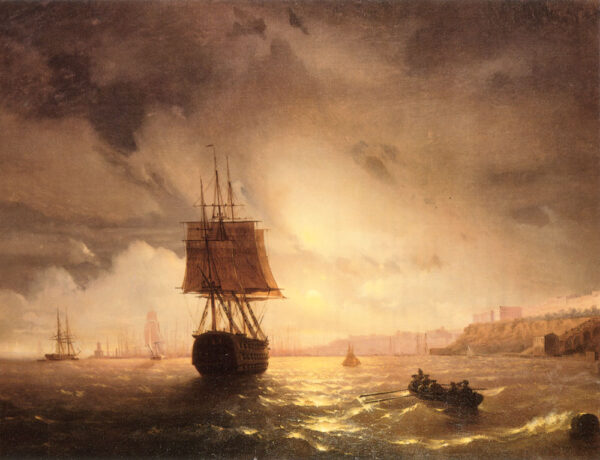 The Harbor at Odessa on the Black Sea by Ivan Aivazovsky, hand-painted oil painting reproduction