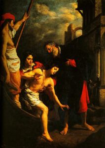 The Hospitality of St Julian by Cristofano Allori, hand-painted oil painting reproduction