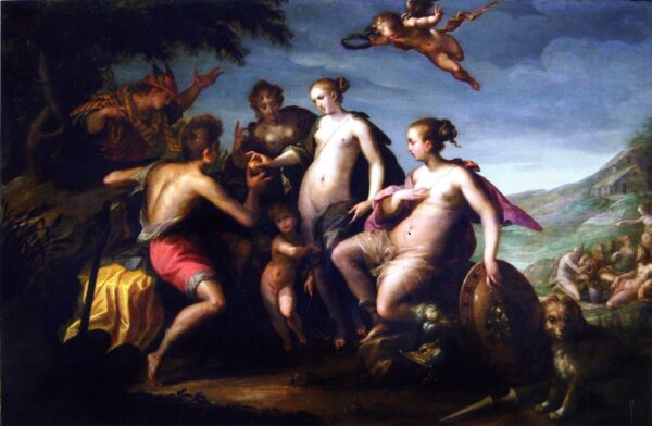 The Judgement of Paris-b by Hans von Aachen, hand-painted oil painting reproduction
