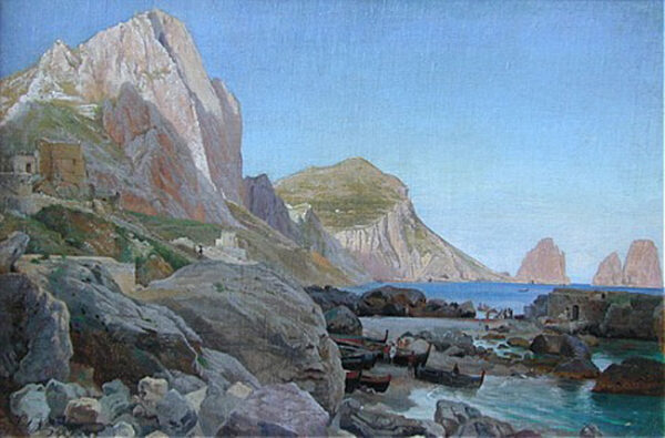 The Mediterranean by Carl Fredrik Aagard, hand-painted oil painting reproduction