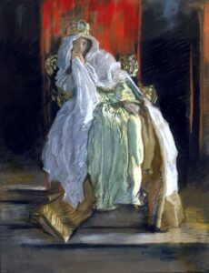 The Queen in Hamle by Edwin Austin Abbey, hand-painted oil painting reproduction