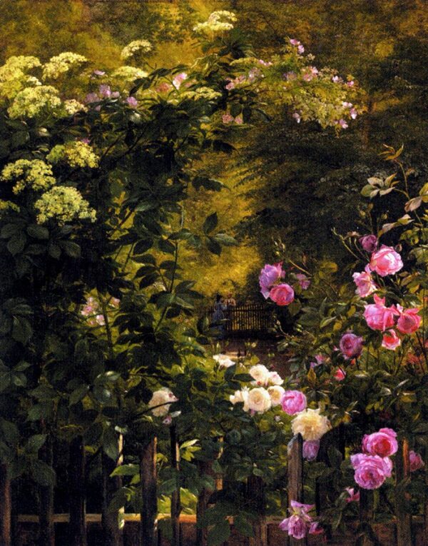 The Rose Garden by Carl Fredrik Aagard, hand-painted oil painting reproduction