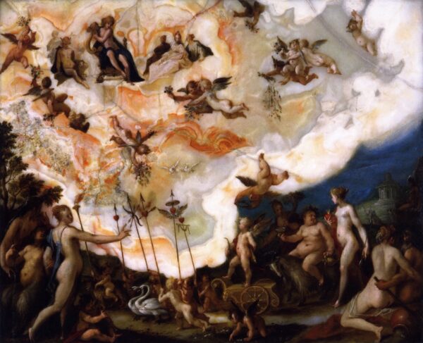 The Triumph of Cupid and Bacchus by Hans von Aachen, hand-painted oil painting reproduction