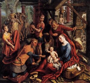 Triptych with the Adoration of the Magi by Pieter Aertsen, hand-painted oil painting reproduction