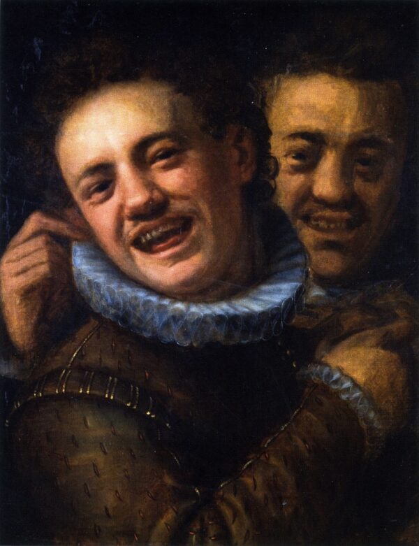 Two Laughing Men by Hans von Aachen, hand-painted oil painting reproduction
