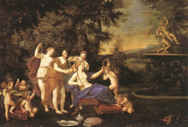 Venus Attended by Nymphs and Cupids by Francesco Albani, hand-painted oil painting reproduction