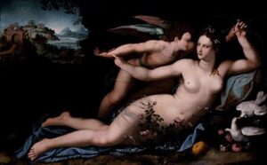 Venus Disarming Cupid by Alessandro Allori, hand-painted oil painting reproduction