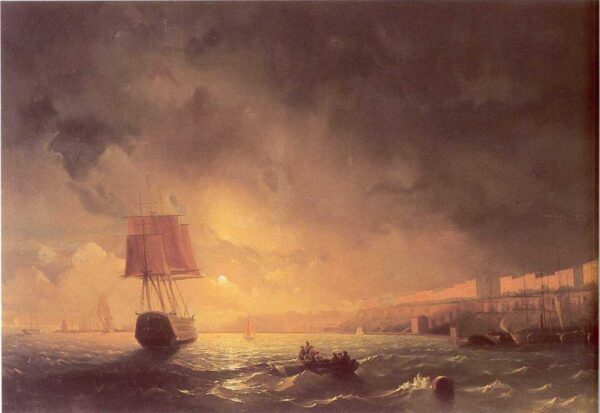 View of Odessa by Moonlight by Ivan Aivazovsky, hand-painted oil reproduction