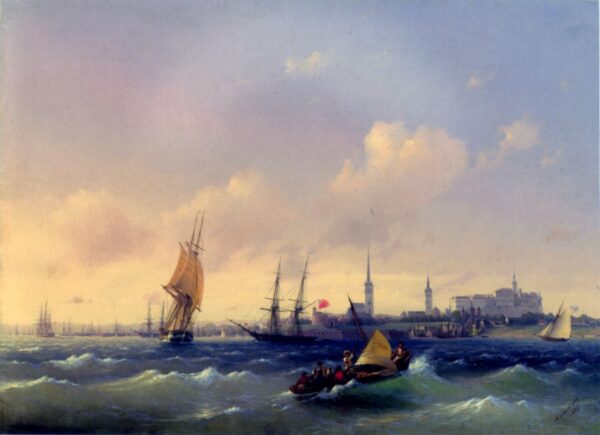 View of Reval by Ivan Aivazovsky, hand-painted oil painting reproduction