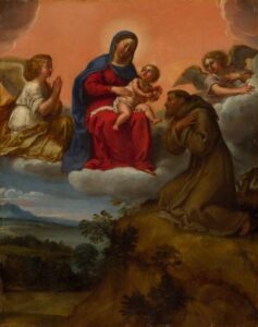 Virgin and Child Adored by Saint Francis by Francesco Albani, hand-painted oil painting reproduction
