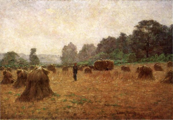 Wheat-wain-Afield-1894 by John Ottis Adams, hand-painted oil painting reproduction