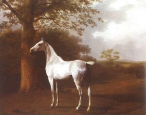 White Horse in Pasture by Jacques Laurent Agasse, hand-painted oil painting reproduction