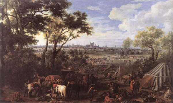 The Army of Louis XIV in front of Tournai in 1667 by Adam Frans van der Meulen, hand-painted oil painting reproduction