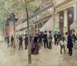 The Boulevard Montmartre and the Theatre des Varietes 1886 by Jean Béraud, hand-painted oil painting reproduction
