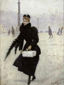 Parisian woman in the Place de la Concorde 1890 by Jean Béraud, hand-painted oil painting reproduction
