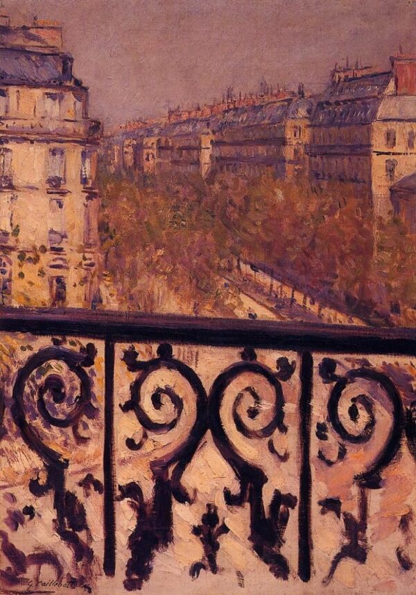 A Balcony in Paris by Gustave Caillebotte, hand-painted oil painting reproduction