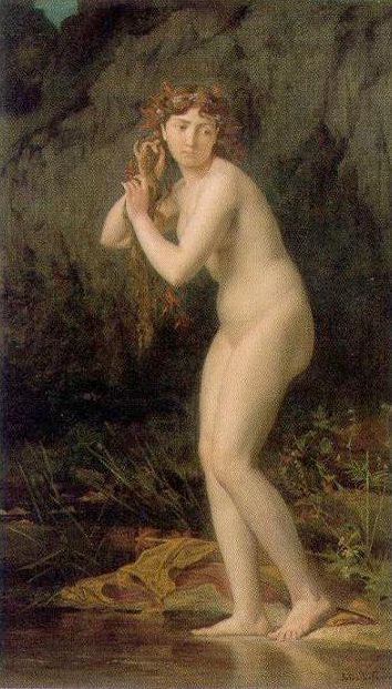 A Bathing Nude by Jules Joseph Lefebvre, hand-painted oil reproduction