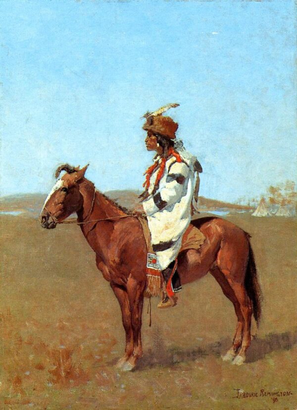 A Blackfoot Chief by Frederic Remington, hand-painted oil painting reproduction