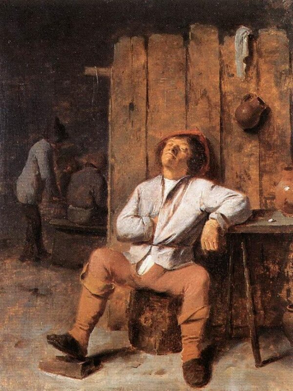 A Boor Asleep by Adriaen Brouwer, hand-painted oil painting reproduction