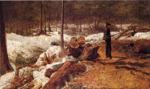 A Boy in the Maine Woods by Eastman Johnson, hand-painted oil painting reproduction