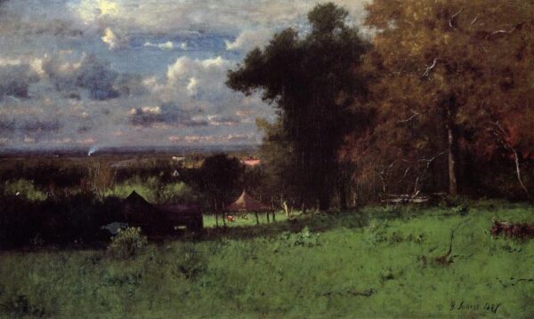 A Breezy Autumn by George Inness, hand-painted oil painting reproduction