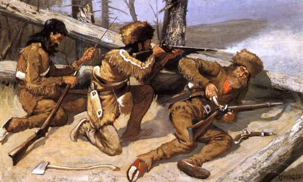 A Brush with the Redskins by Frederic Remington, hand-painted oil painting reproduction