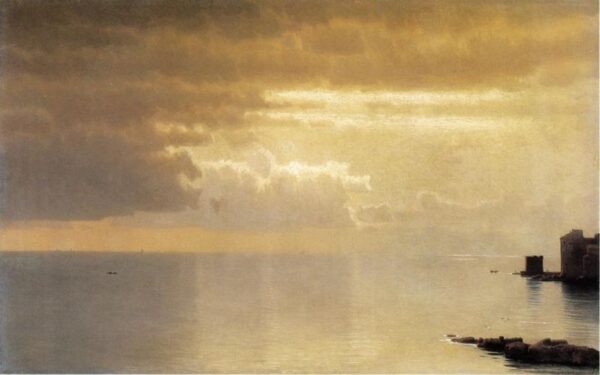 A Calm Sea, Mentone by William Stanley Haseltine, hand-painted oil painting reproduction